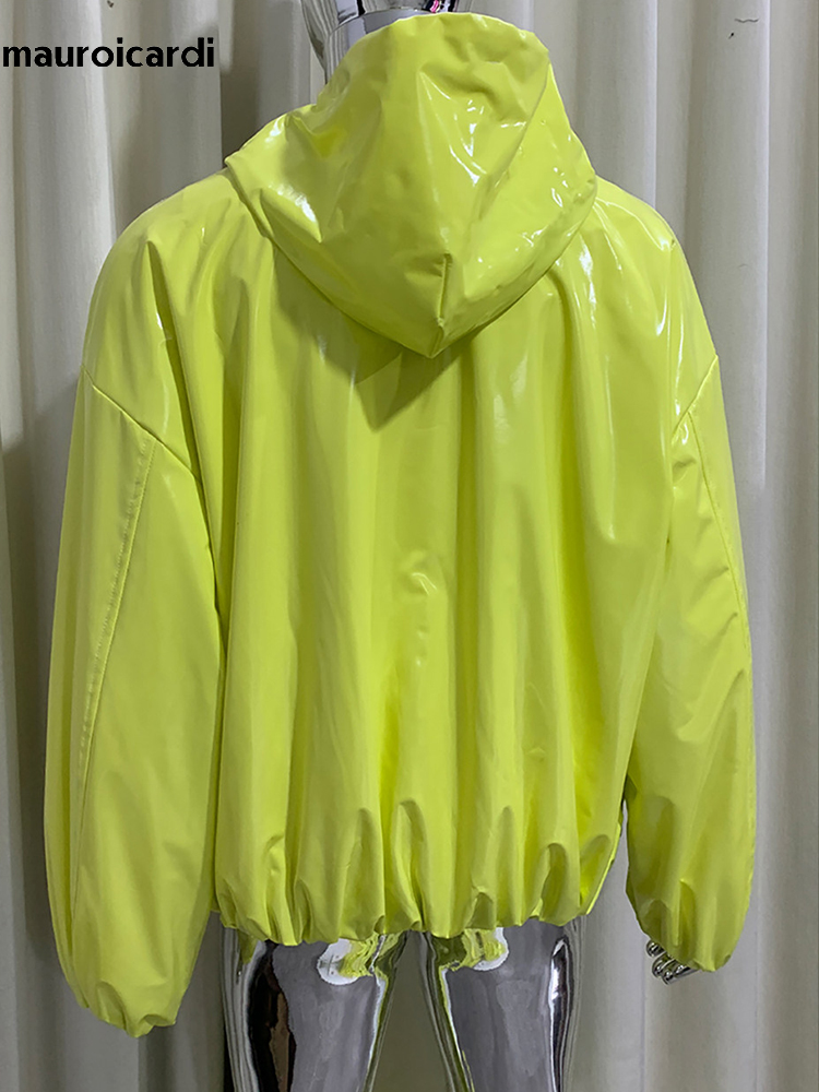 Streetwear Brand For Men - Mauroicardi lente oversized glanzende glanzende leren