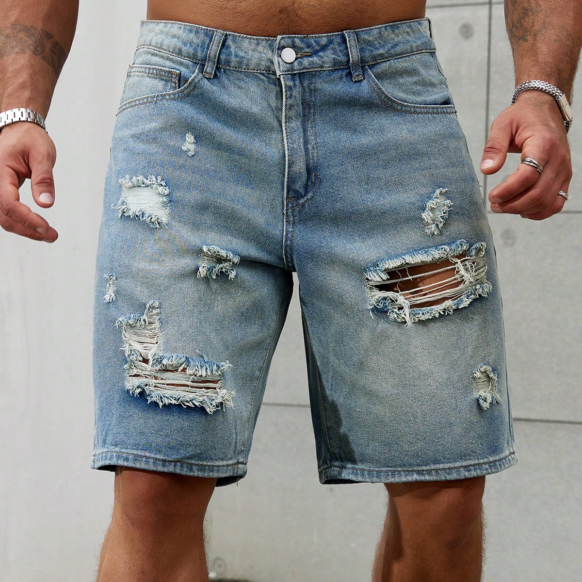 Streetwear Brand For Men - Nieuwe Mode Heren Gescheurde Korte Jeans